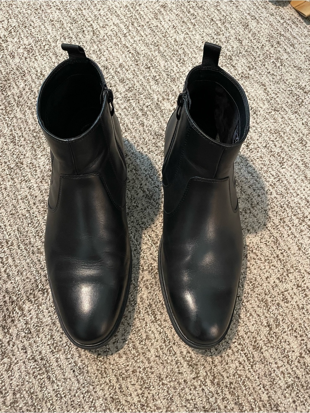 Clarks Steadwell Zip Black Leather Chelsea Ankle Boots, 9.5US
